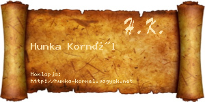 Hunka Kornél névjegykártya