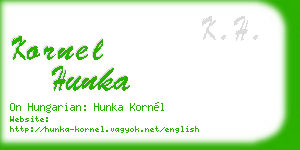 kornel hunka business card